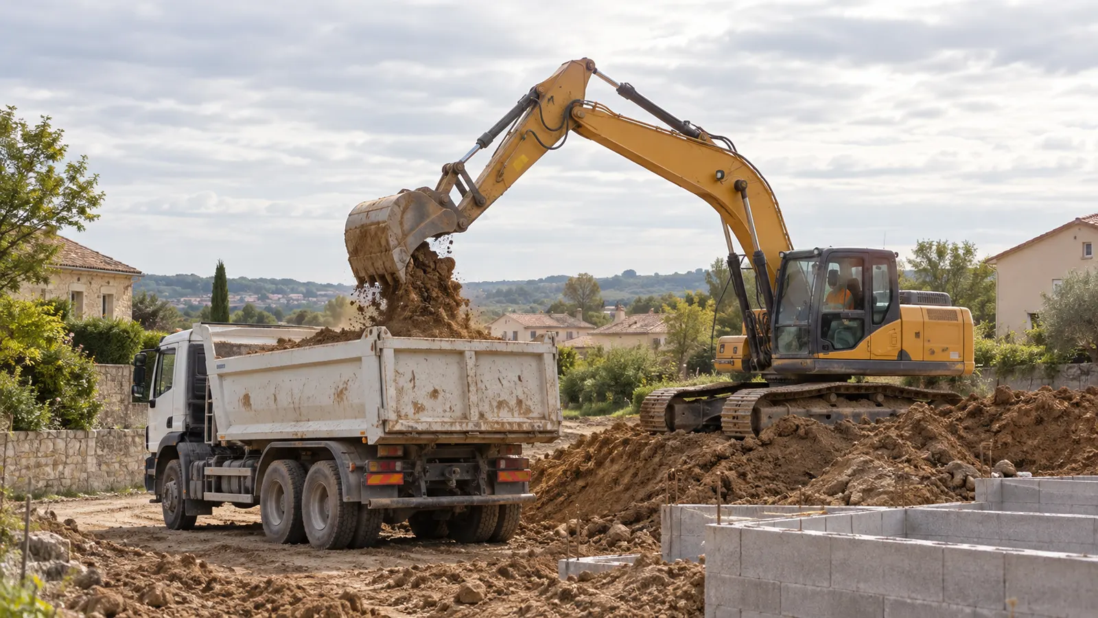 Chantier de terrassement à Dijon
