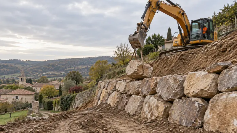 Enrochement et talus